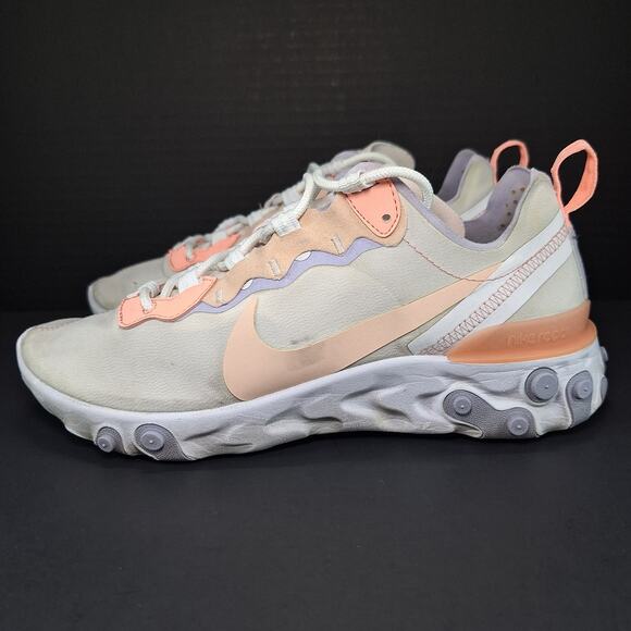 Nike React Element 55 Pale Pink Running Sneakers Shoes BQ2728-601 Women's Size 9 - Picture 4 of 13
